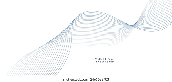 Abstract vector modern background with blue wavy lines.
