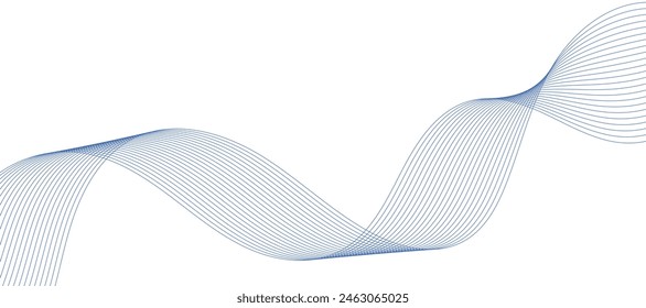Abstract vector modern background with blue wavy lines and particles. Technology backdrop.
