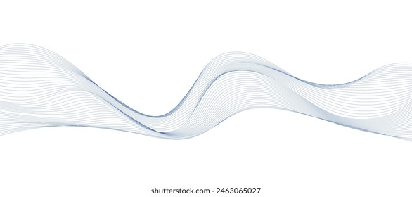 Abstract vector modern background with blue wavy lines and particles. Technology backdrop.
