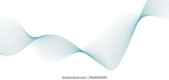 Abstract vector modern background with blue wavy lines and particles. Technology backdrop.
