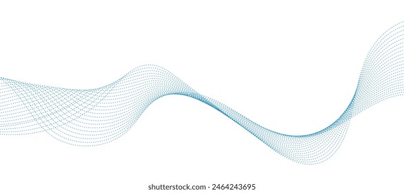 Abstract vector modern background with blue wavy lines and particles. Technology backdrop.
