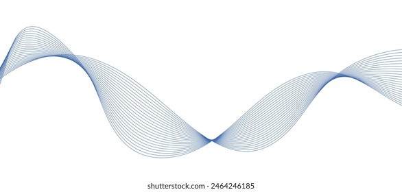 Abstract vector modern background with blue wavy lines and particles. Technology backdrop.