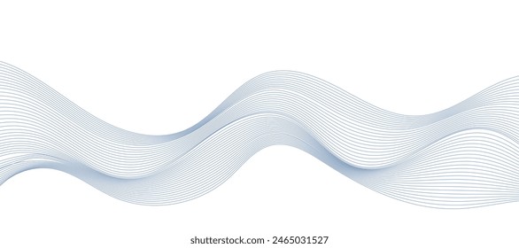 Abstract vector modern background with blue wavy lines and particles. Technology backdrop.