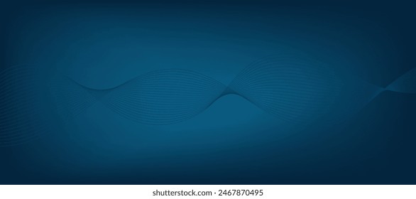 Abstract vector modern background with blue wavy lines and particles. Technology backdrop.
