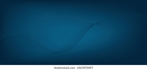 Abstract vector modern background with blue wavy lines and particles. Technology backdrop.
