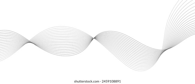 Fondo moderno de Vector Abstractas con líneas onduladas grises y partículas. EPS10