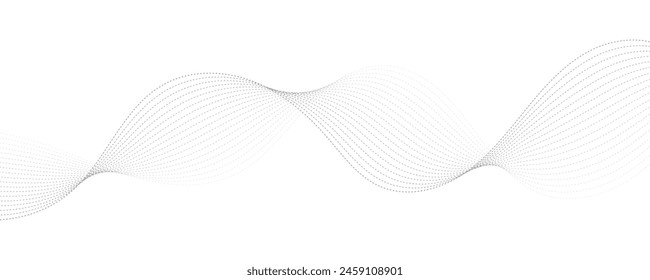 Abstract vector modern background with grey wavy lines and particles. EPS10