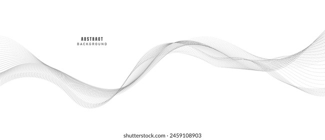 Fondo moderno de Vector Abstractas con líneas onduladas grises y partículas. EPS10