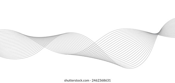 Abstract vector modern background with grey wavy lines and particles. EPS10