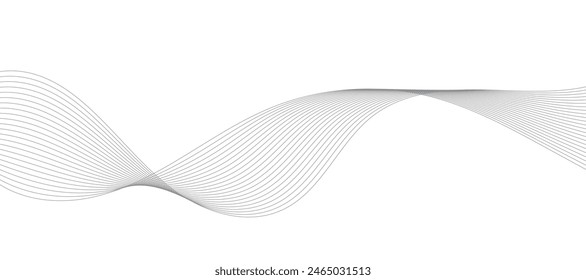 Abstract vector modern background with grey wavy lines and particles. EPS10