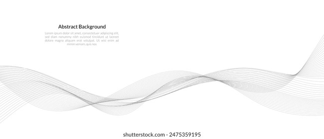 Abstract vector modern background with grey wavy lines and particles. EPS10