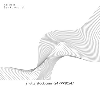 Abstract vector modern background with grey wavy lines and particles. EPS10
