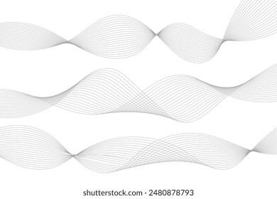 Fondo moderno de Vector Abstractas con líneas onduladas grises y partículas. EPS10
