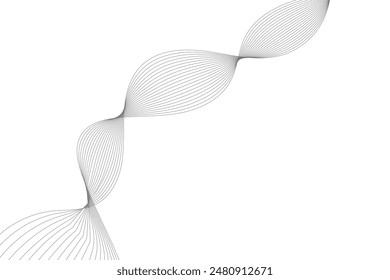 Abstract vector modern background with grey wavy lines and particles. EPS10
