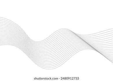 Abstract vector modern background with grey wavy lines and particles. EPS10
