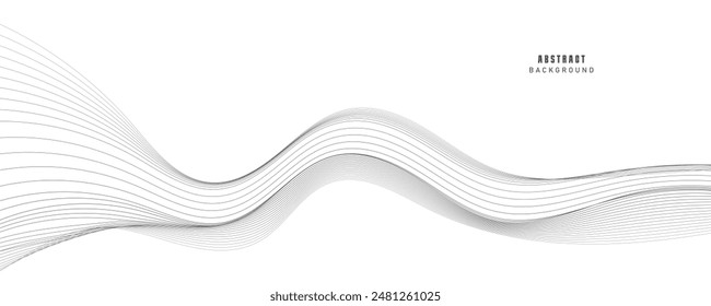 Abstract vector modern background with grey wavy lines and particles. EPS10
