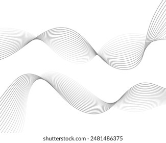 Abstract vector modern background with grey wavy lines and particles. EPS10
