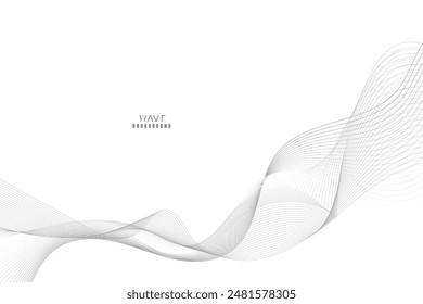 Abstract vector modern background with grey wavy lines and particles. Technology backdrop.
