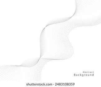 Abstract vector modern background with grey wavy lines and particles. EPS10
