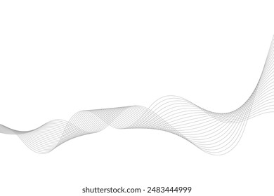 Abstract vector modern background with grey wavy lines and particles. Technology backdrop.
