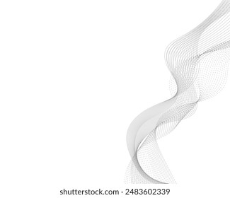 Fondo moderno de Vector Abstractas con líneas onduladas grises y partículas. EPS10

