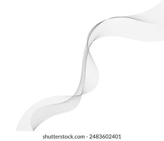 Abstract vector modern background with grey wavy lines and particles. EPS10
