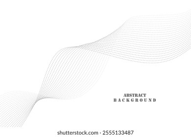 Abstract vector modern background with grey wavy lines and particles. EPS10	