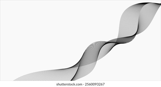 Abstract vector modern background with grey wavy lines and particles. EPS10