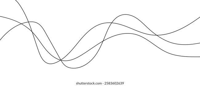 Abstract vector modern background with grey wavy lines and particles. EPS10