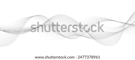 Abstract vector modern background with grey wavy lines and particles. EPS10