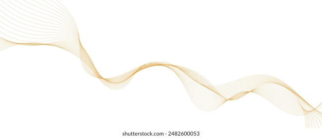 Abstract vector modern background with orange wavy lines and particles. Technology backdrop.
