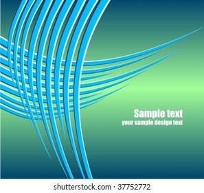 Abstract vector modern background. Set with wavy lines in blue color.