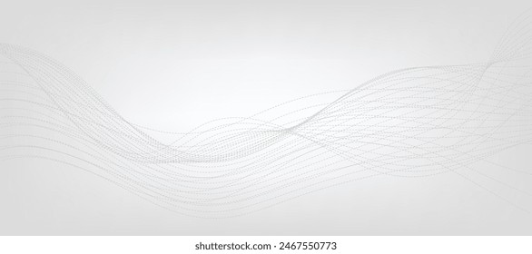 Abstract vector modern background with wavy lines and particles. EPS10
