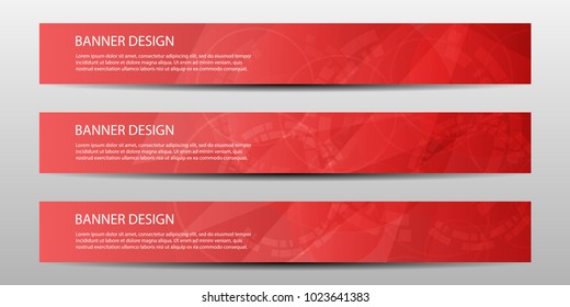 Abstract vector modern banner with geometric technology on a red background. / annual report / design templates / future Poster template design.