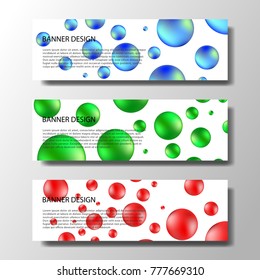 Abstract vector modern banners with colored balls or bubbles / annual report / design templates / future Poster template design