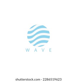 abstract vector modern blue wave logo