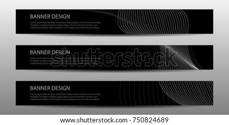 Abstract vector modern brochure or banner with wavy lines in black color / annual report /design templates / future Poster template design 