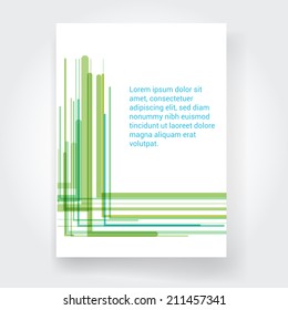 Abstract vector modern brochure design template with colorful lines. Vector illustration. 