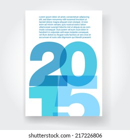 Abstract vector modern brochure design template with numbers. Happy new year 2015 . Vector illustration. 