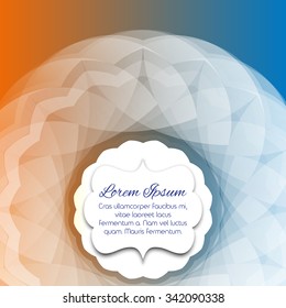 Abstract vector modern brochure design template with geometric circular background on gradient background. For wedding cards, booklets, covers.
