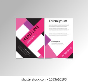 Abstract vector modern Business flyers, brochure , magazine  with background pink cover vector size template A4