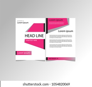 Abstract vector modern Business flyers, brochure , magazine with background pink cover vector size template A4