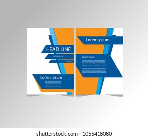 Abstract vector modern Business flyers, brochure , magazine with background orange cover vector size template A4