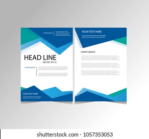 Abstract vector modern Business flyers, brochure , magazine  with background blue cover vector size template A4