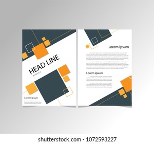 Abstract vector modern Business flyers, brochure , magazine  with background orange and blue cover vector size template A4