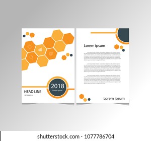 Abstract vector modern Business flyers, brochure , magazine  with background orange and blue cover vector size template A4
