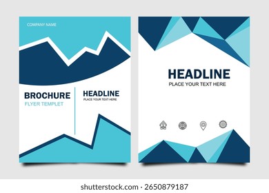 Abstract vector modern Business flyers, brochure, magazine with background blue cover vector size template A4