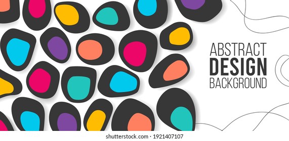 Abstract vector modern colorful art liquid shapes eggs circles background with graphic frame for text or logo. Design template banner, flyer, cover social media, futuristic poster, special offer sale