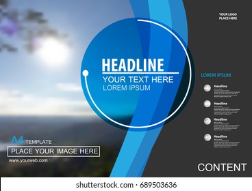 Abstract Vector Modern Cover Business Brochure Vector Design, Leaflet Advertising Abstract Background, Modern Poster Magazine Layout Template, Horizontal Annual Report For Presentation.A4