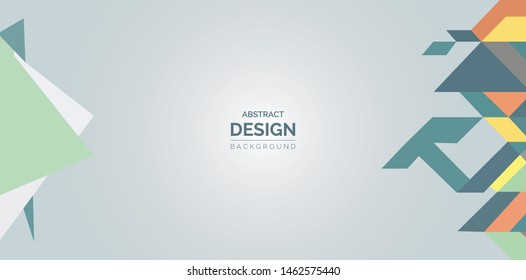 Abstract vector modern flyer / brochure design templates with colorful geometric triangular background
